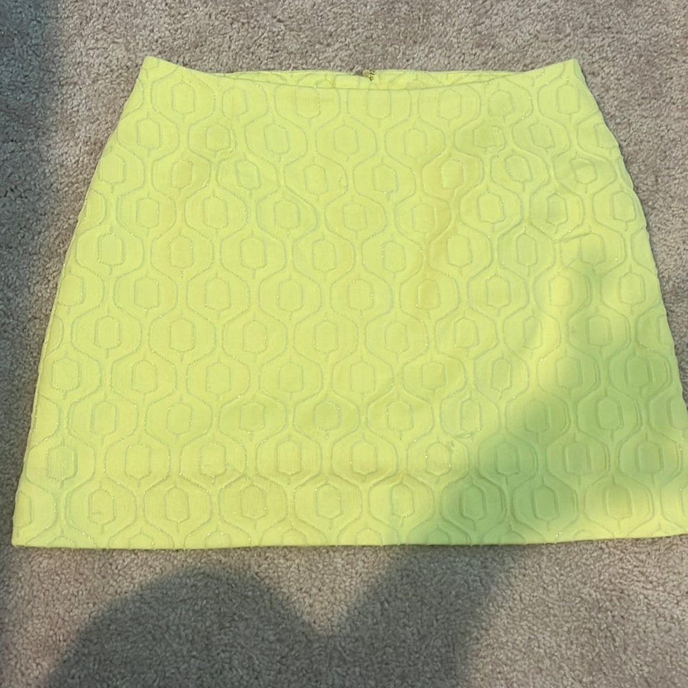 Lily Pulitzer Bright neon yellow sparkly skirt